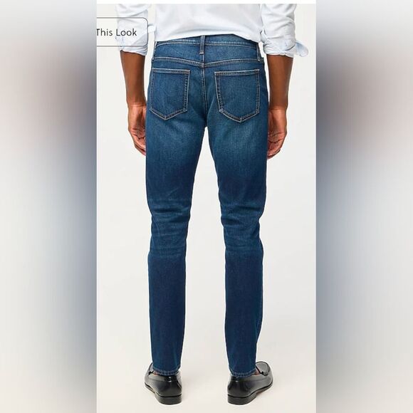 New J. Crew Straight Slim Rigid Blue Dinim Jeans Size 30x32 Zip Fly Classic - Picture 2 of 12